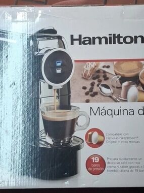 Hamilton Espresso Capsule Machine - Black and Silver